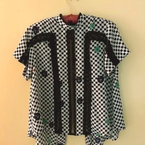 NWT top designer David Szeto Silk Blouse